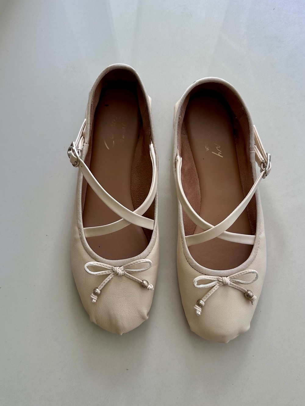 Circus by Sam Edelman Cream Cross-Strap Ballet Flats